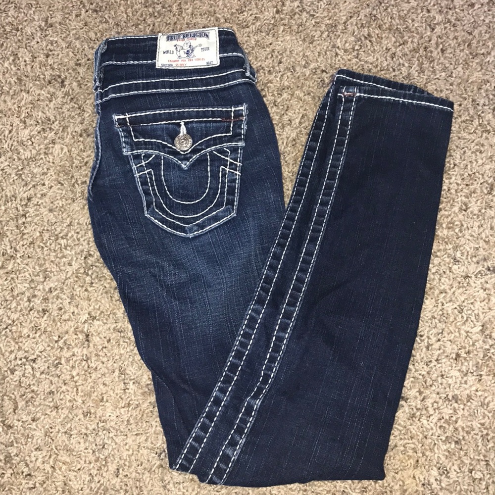 True religion dark wash size 23 skinny jeans